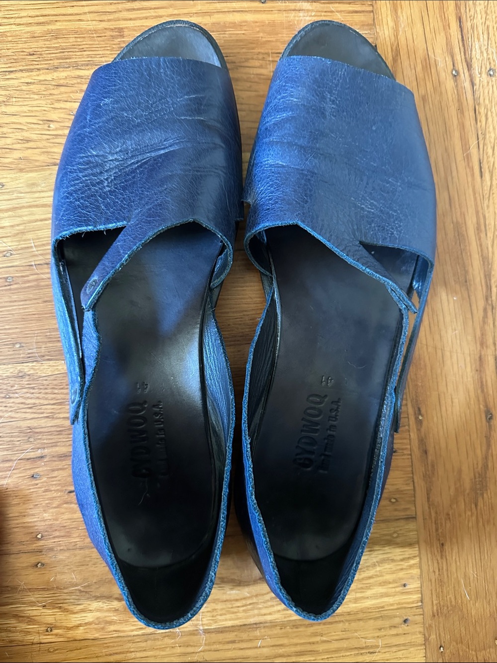 Cydwoq Blue Leather Women’s Slide Sandals 41